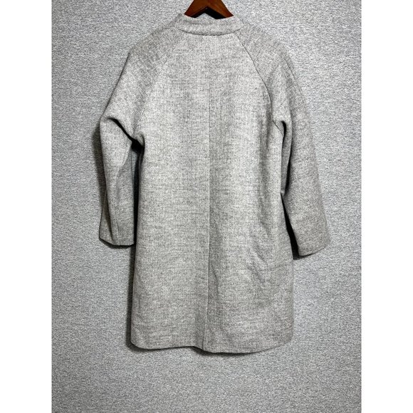 Madewell Medium Gray Stanza Herringbone Oversized Coat Jacket Cotton Wool - Picture 2 of 8